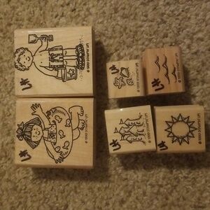 Stampin Up Beach Babies wooden stamp set.